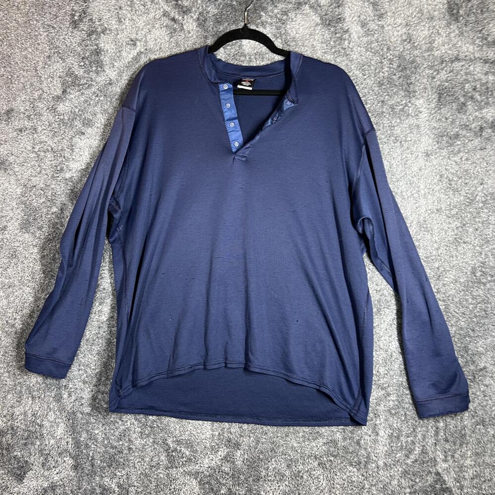 Patagonia Shirt Mens XL Blue Capilene Henley Long Sleeve Moisture Wicking